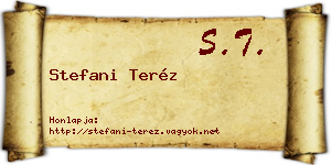 Stefani Teréz névjegykártya